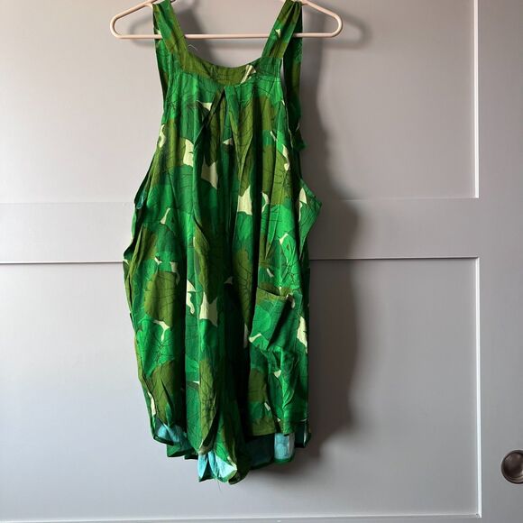 Paradise Now Hawaii Kaloflauge Shortie Overall Jumper Romper‎ Women Small Leaves - Picture 2 of 16